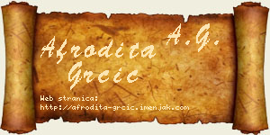 Afrodita Grčić vizit kartica